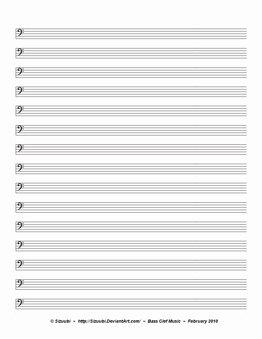 Blank Treble Clef Staff Paper New Music Sheet Bass Clef by Sizuubi On Deviantart