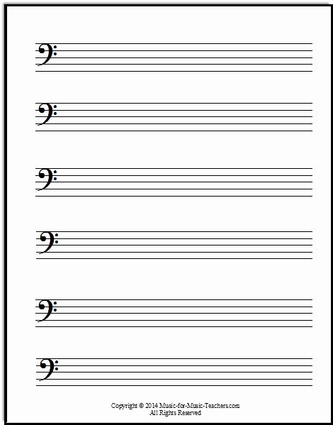 Blank Treble Clef Staff Paper Unique Free Music Staff Paper for Bass Clef Music