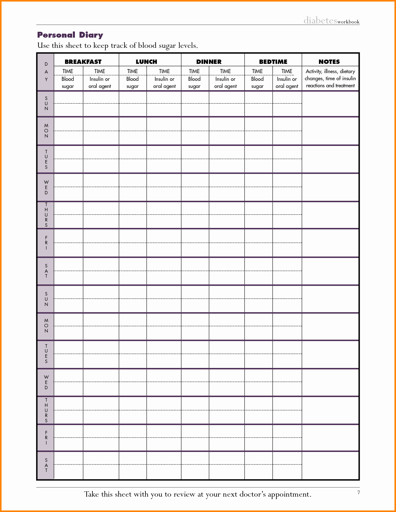 Blood Pressure and Glucose Log Best Of Printable Blood Sugar Chart Printable Blood Pressure Log