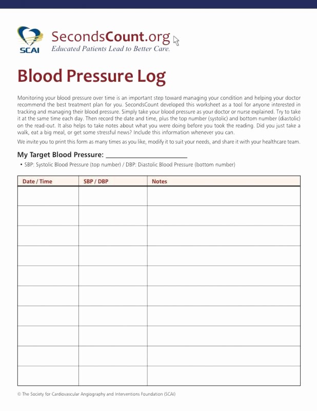 Blood Pressure Log Excel Template Awesome Blood Pressure Log Sheet