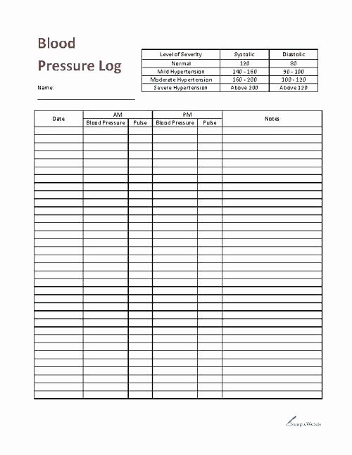 Blood Pressure Log Excel Template Luxury Blood Pressure and Sugar Log Sheet Fresh Daily Free