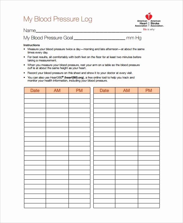Blood Pressure Log Print Out Inspirational Blank Template for Blood Pressure Yahoo Image Search