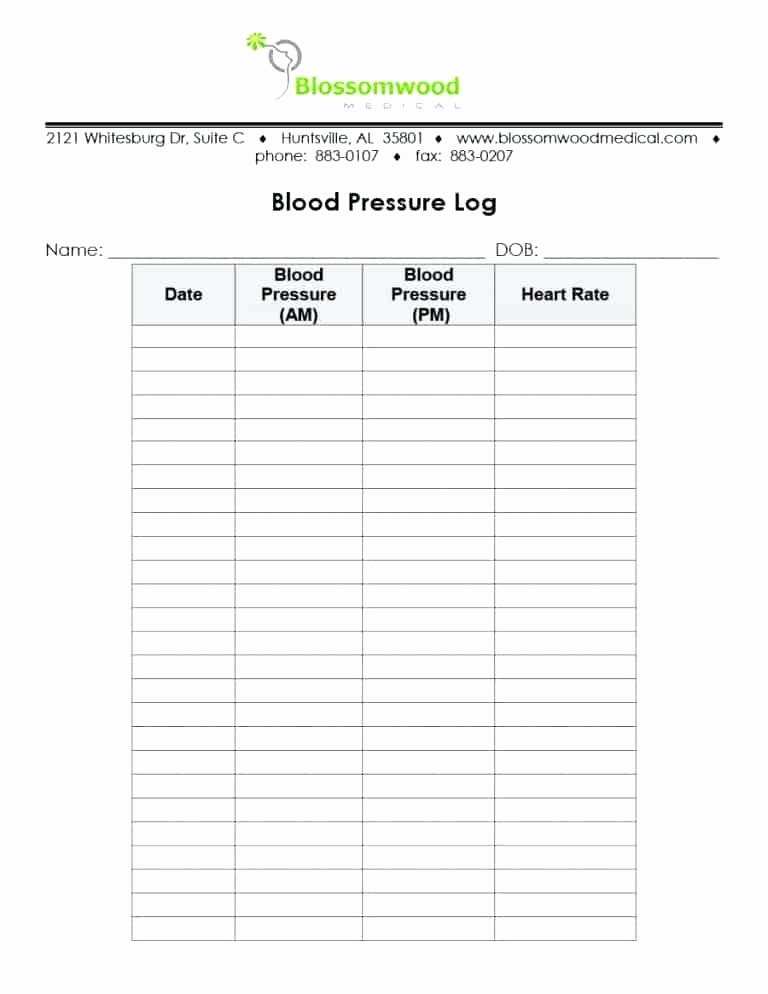 Blood Pressure Log Template Excel Luxury Blood Pressure Record Charts Spreadsheet Template – Yakult