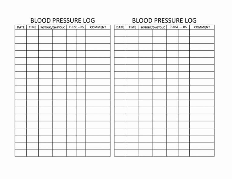 Blood Pressure Log with Pulse New 56 Daily Blood Pressure Log Templates [excel Word Pdf]