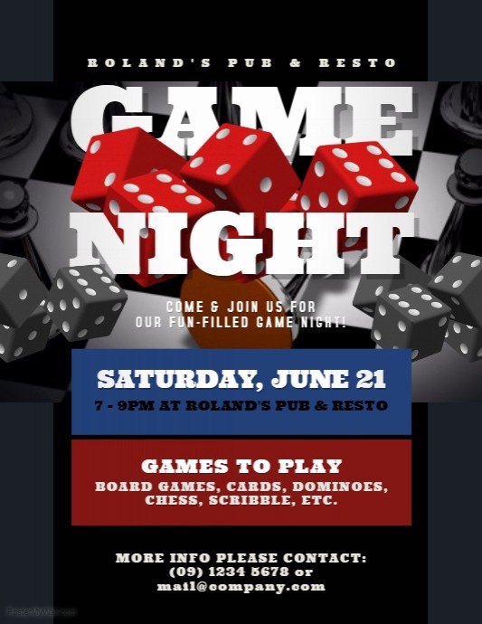 Board Game Night Flyer Template Fresh Game Night Flyer Template