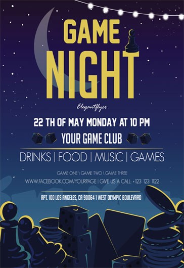 Board Game Night Flyer Template Lovely Free Psd Flyers Templates for event Club Party and