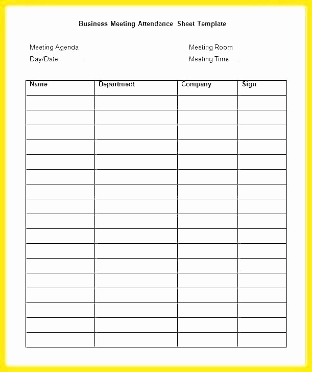 Board Meeting attendance Sheet Template Lovely Free Class List Template Excel Templates for Teachers