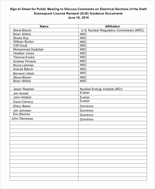 Board Meeting Sign In Sheet Awesome 8 Meeting Sheet Templates Word Pdf