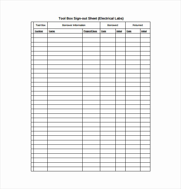 Book Sign Out Sheet Template Awesome Sign Out Sheet Template 14 Free Word Pdf Documents