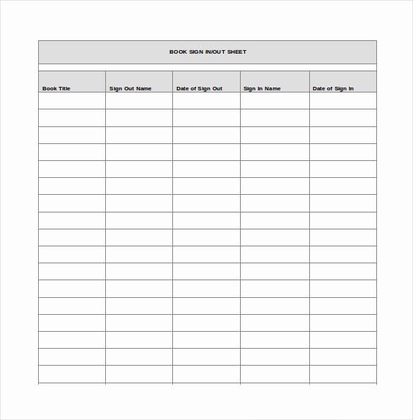 Book Sign Out Sheet Template Lovely Sign Out Sheet Template 14 Free Word Pdf Documents