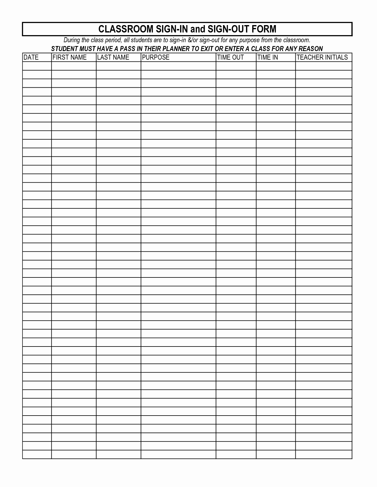 Book Sign Out Sheet Template Luxury Best S Of Classroom Sign Out Sheet Classroom Sign