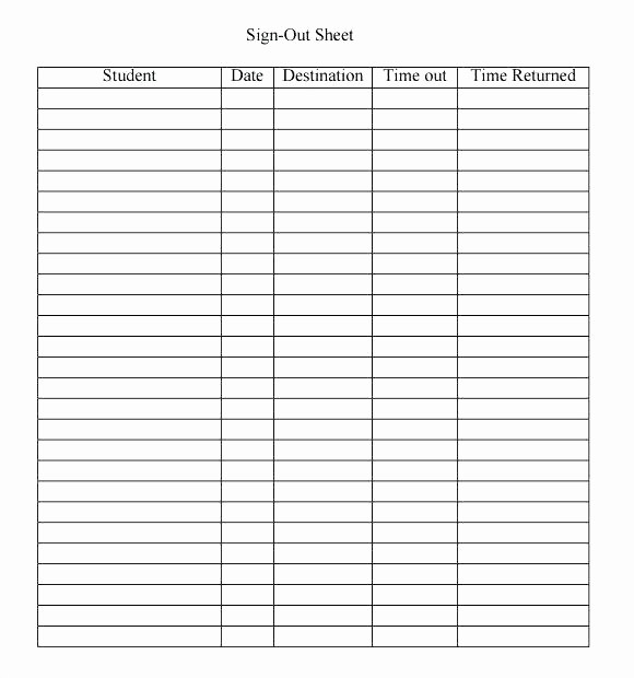 Book Sign Out Sheet Template Unique Login and Sign Out Sheet Template Equipment Checkout form