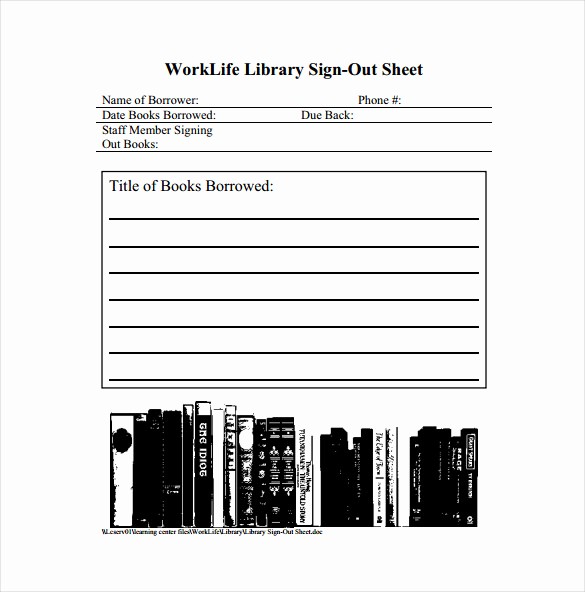 Book Sign Out Sheet Template Unique Sign Out Sheet Template 14 Free Word Pdf Documents