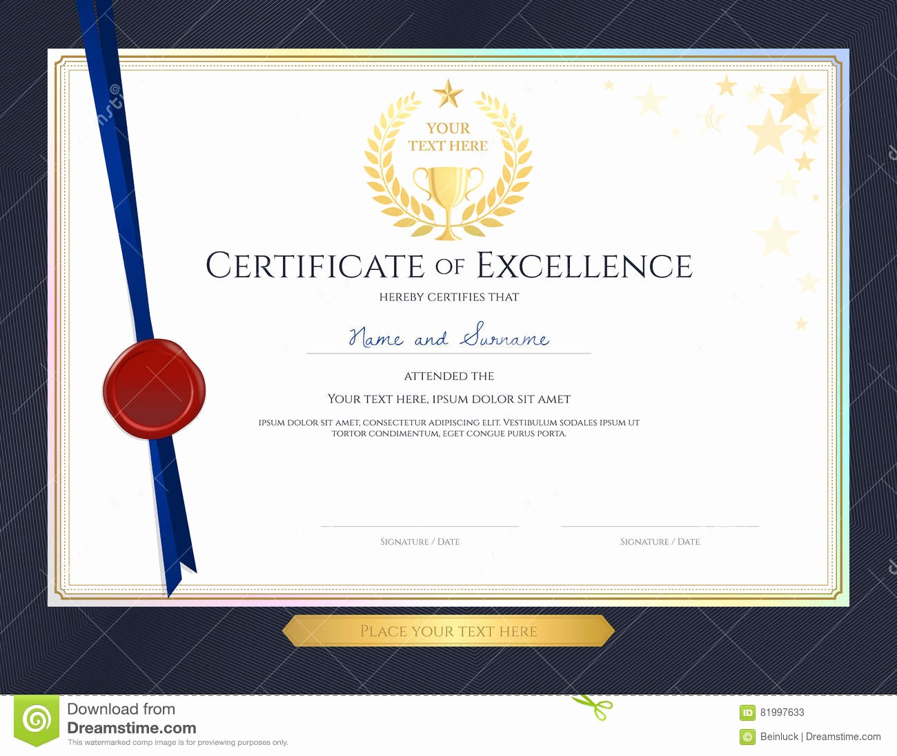 Border for Certificate Of Appreciation Elegant Certificate Achievement Template with Elegant Gold