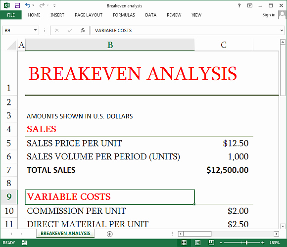 Break even Analysis formula Excel Awesome How to Create A Simple Break even Analysis Using Excel