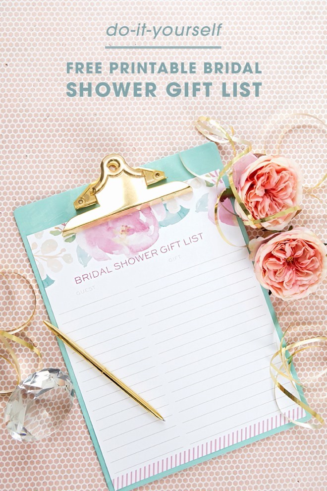 Bridal Shower Gift List Sheet Elegant Print This Darling Floral Bridal Shower Gift List for Free