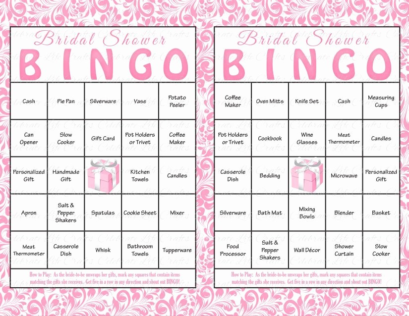 Bridal Shower Gift List Sheet Inspirational 100 Bridal Shower Bingo Cards Diy by Celebratelifecrafts