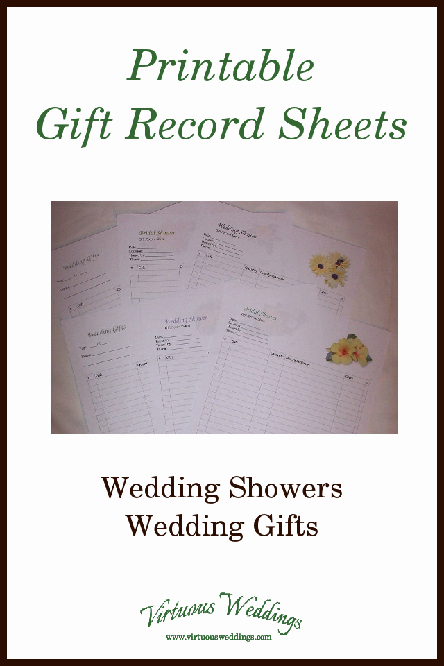 Bridal Shower Gift List Sheet New Keep Track Of Wedding Shower Gifts with A Printable