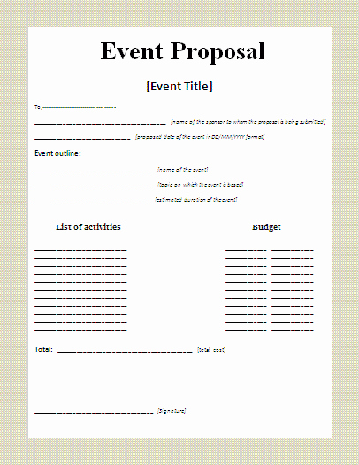 Budget Proposal Sample for event Best Of 11 event Proposal Sample Templates Word Excel Pdf formats