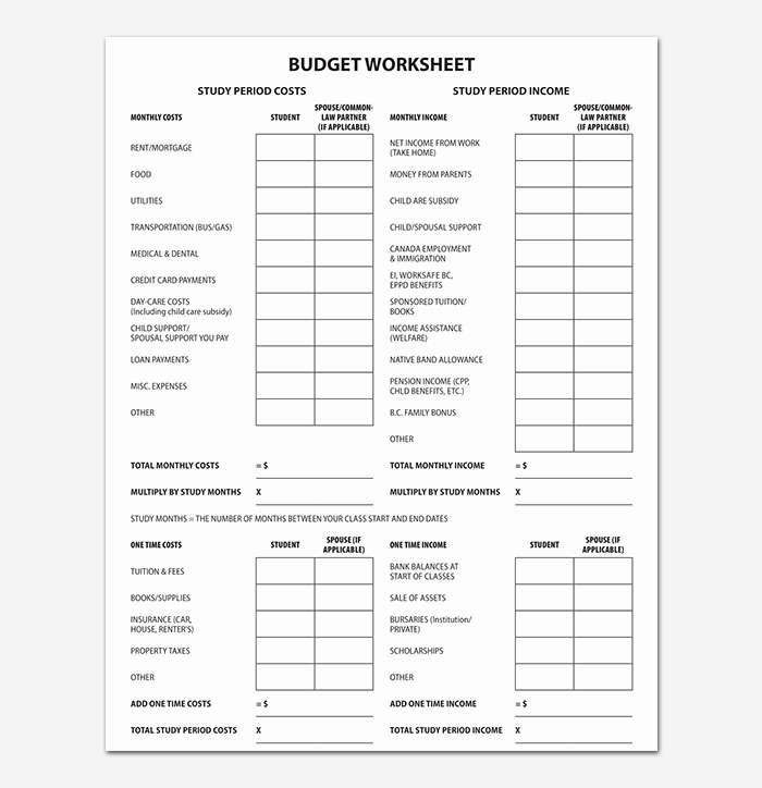 Budgeting Worksheet for College Students Beautiful Student Bud Template 19 for Excel and Pdf format