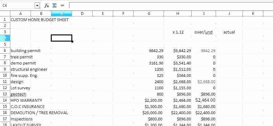 Building A House Budget Sheet Elegant Home Construction Bud Excel Spreadsheet