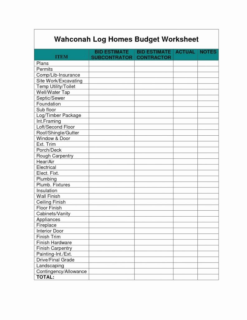 Building A House Budget Sheet Luxury Spreadsheet for New Home Construction Bud Regarding