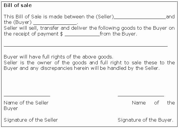Business Bill Of Sale Example Elegant Bill Of Sale Receipt Bill Sale form Template
