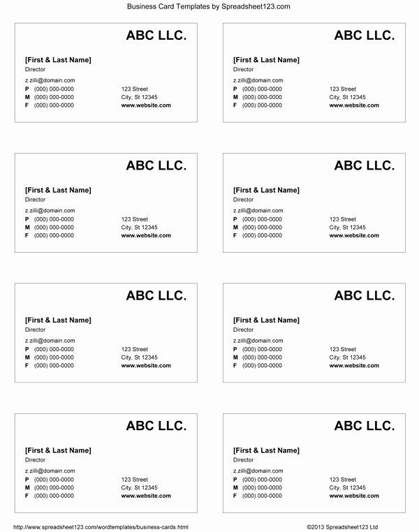 Business Card Template Free Printable New Business Card Templates for Word