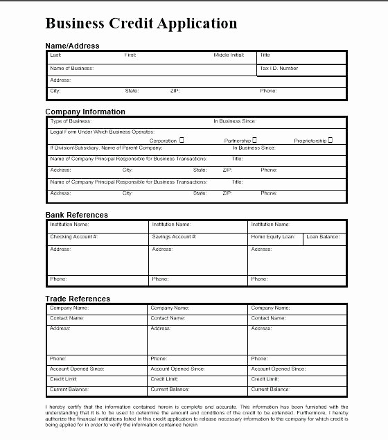 Business Credit Application form Template Awesome Business Credit Application Template Australia Business