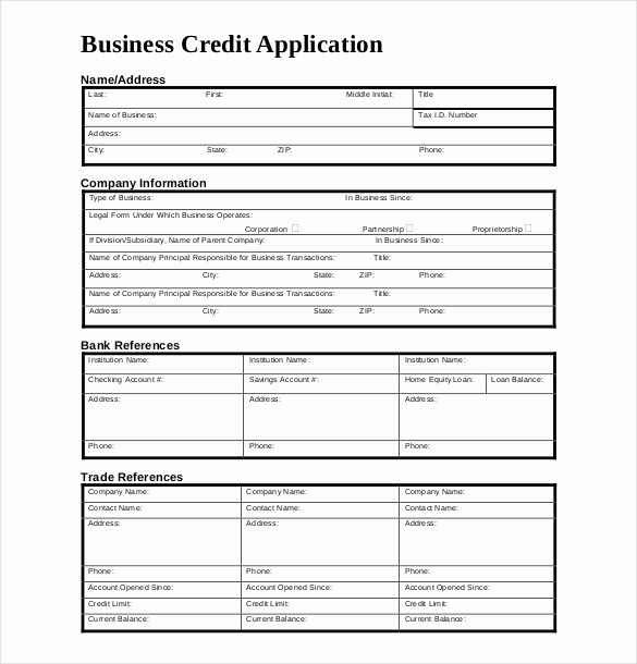 Business Credit Application form Template New Credit Application Template – 13 Free Word Pdf Documents