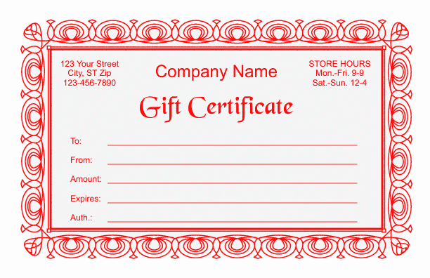 Business Gift Certificate Template Word Elegant Gift Certificate Template 2