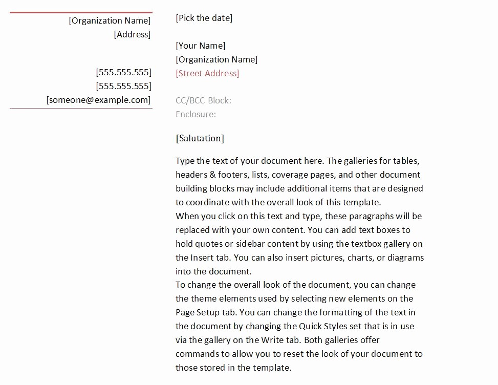 Business Letter format Template Word Beautiful Business Letter format Template