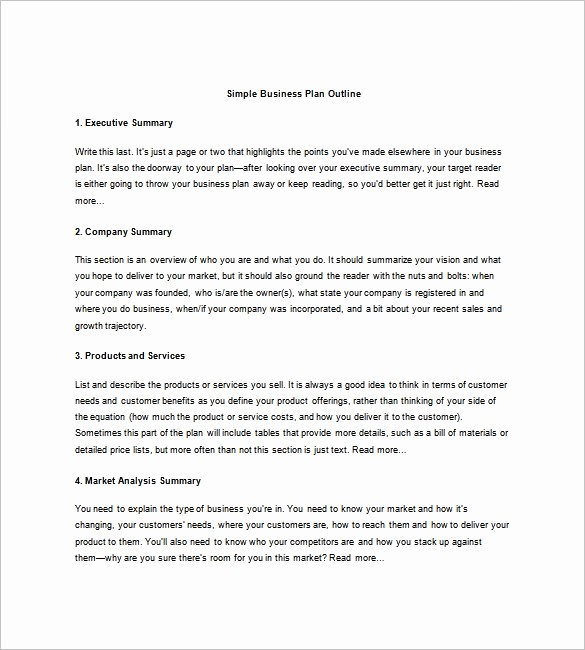 Business Plan Outline Template Free Fresh Business Plan Outline Template 22 Free Sample Example