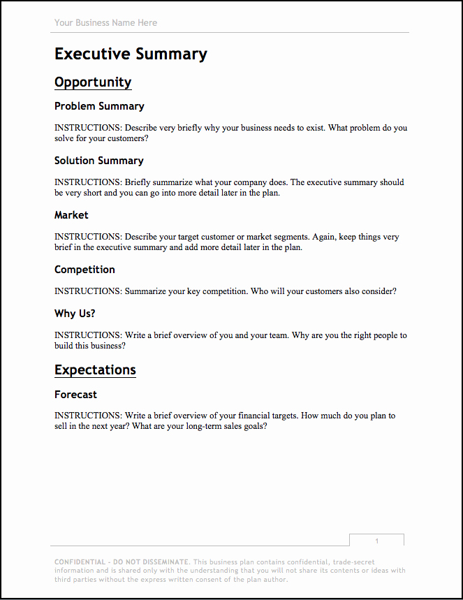 Business Plan Template .doc Luxury Business Plan Template Document