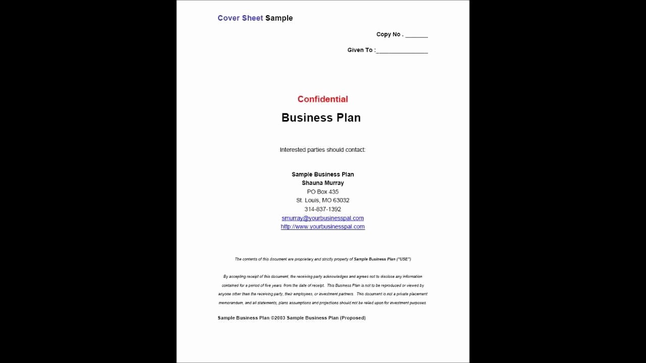 Business Plan Title Page Template Unique Business Plan Cover Sheet