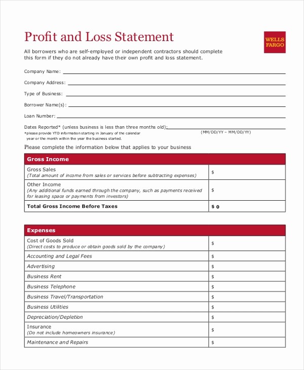 Business Profit and Loss form Inspirational Sample Profit and Loss form 9 Free Documents In Pdf