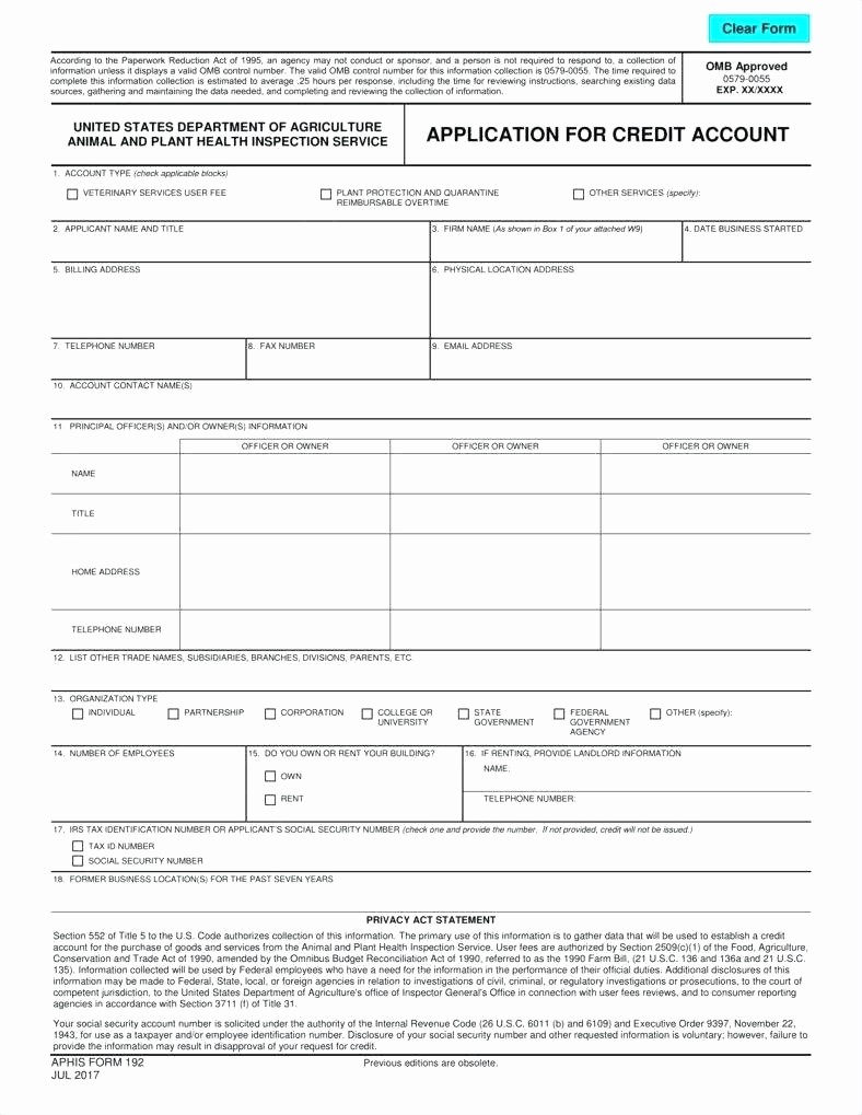 Business to Business Credit Application Fresh Template Business Credit Application form Template