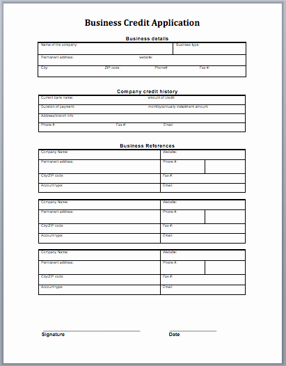 Business to Business Credit Application Inspirational 8 Credit Application Templates Excel Excel Templates