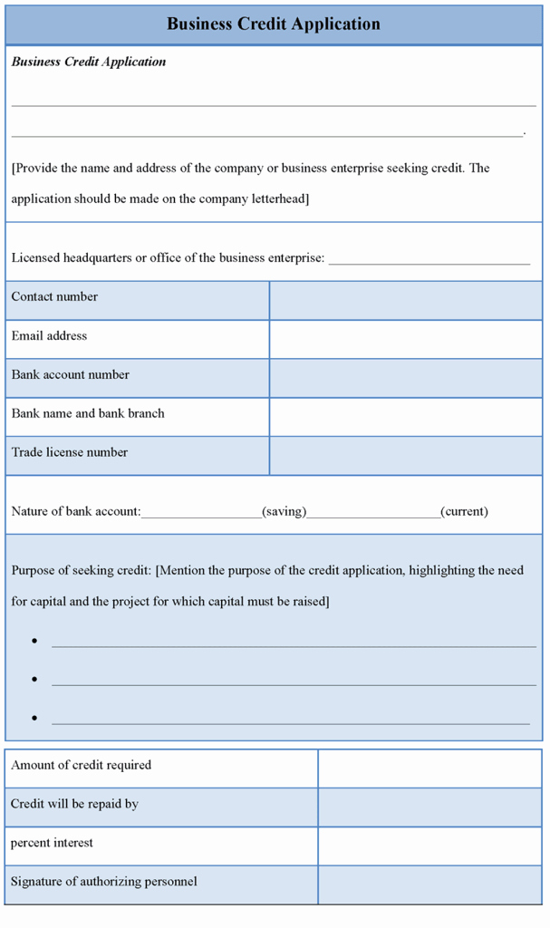 Business to Business Credit Application New Application Template for Business Credit Sample Of