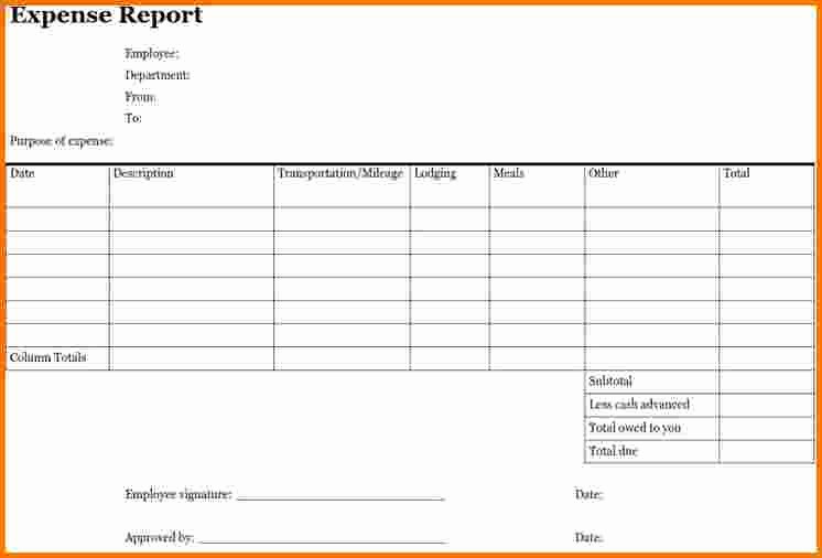 Business Travel Expense Report Template Inspirational Expense Report form