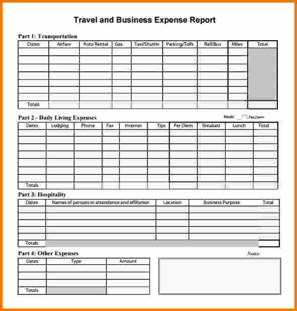 Business Travel Expense Report Template Unique 7 Travel Expense Report Template