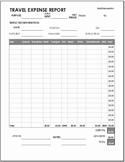Business Travel Expense Report Template Unique Ms Excel Travel Expense Report Template