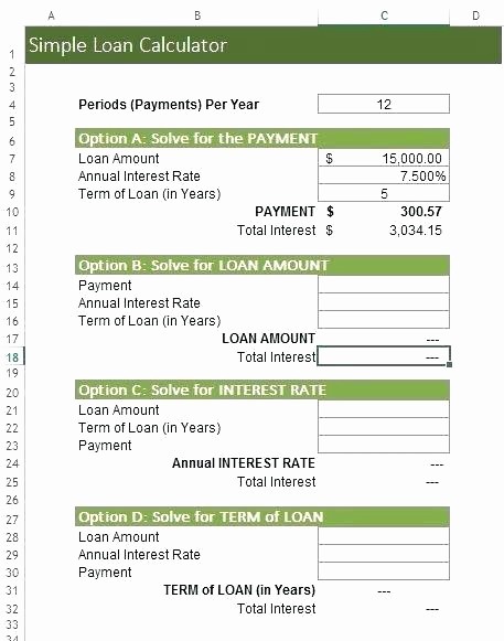 monthly payment excel template