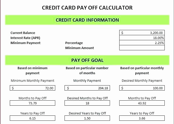 Calculate Monthly Mortgage Payment Excel Inspirational Credit Card Payment Calculator Excel Interest Template