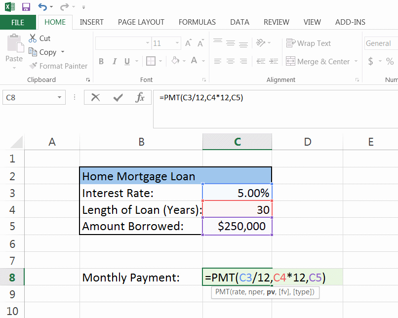 Calculate Monthly Mortgage Payment Excel Inspirational How to Calculate A Monthly Loan Payment In Excel Mortgage
