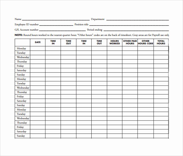 Calculate Time Card In Excel Awesome 10 Sample Monthly Time Sheet Calculator Templates to