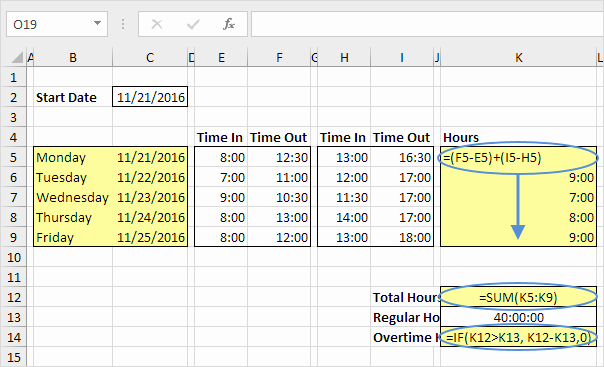 Calculate Time Card In Excel Best Of Time Sheet In Excel Easy Excel Tutorial