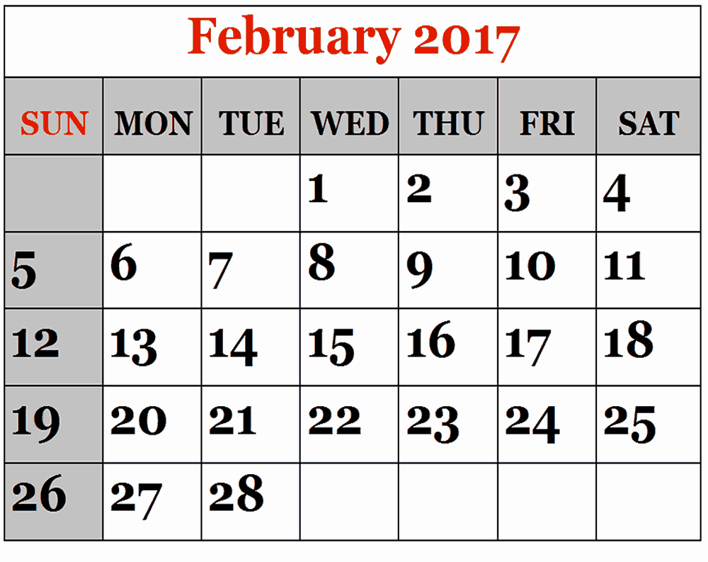 Calendar 2017 Monday to Sunday New February 2017 Calendar Monday to Sunday Calendar and