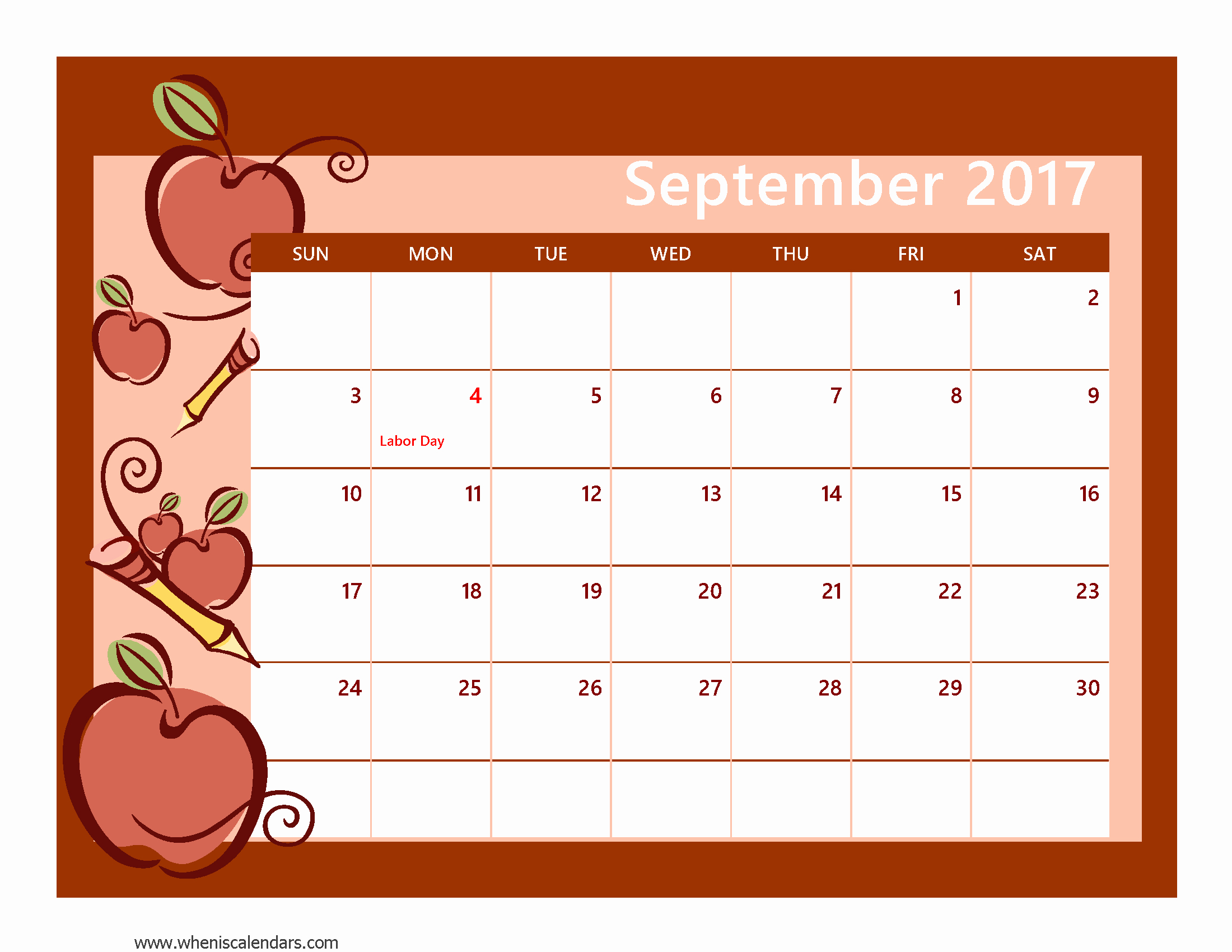 Calendar 2017 Template with Holidays Unique September 2017 Calendar with Holidays