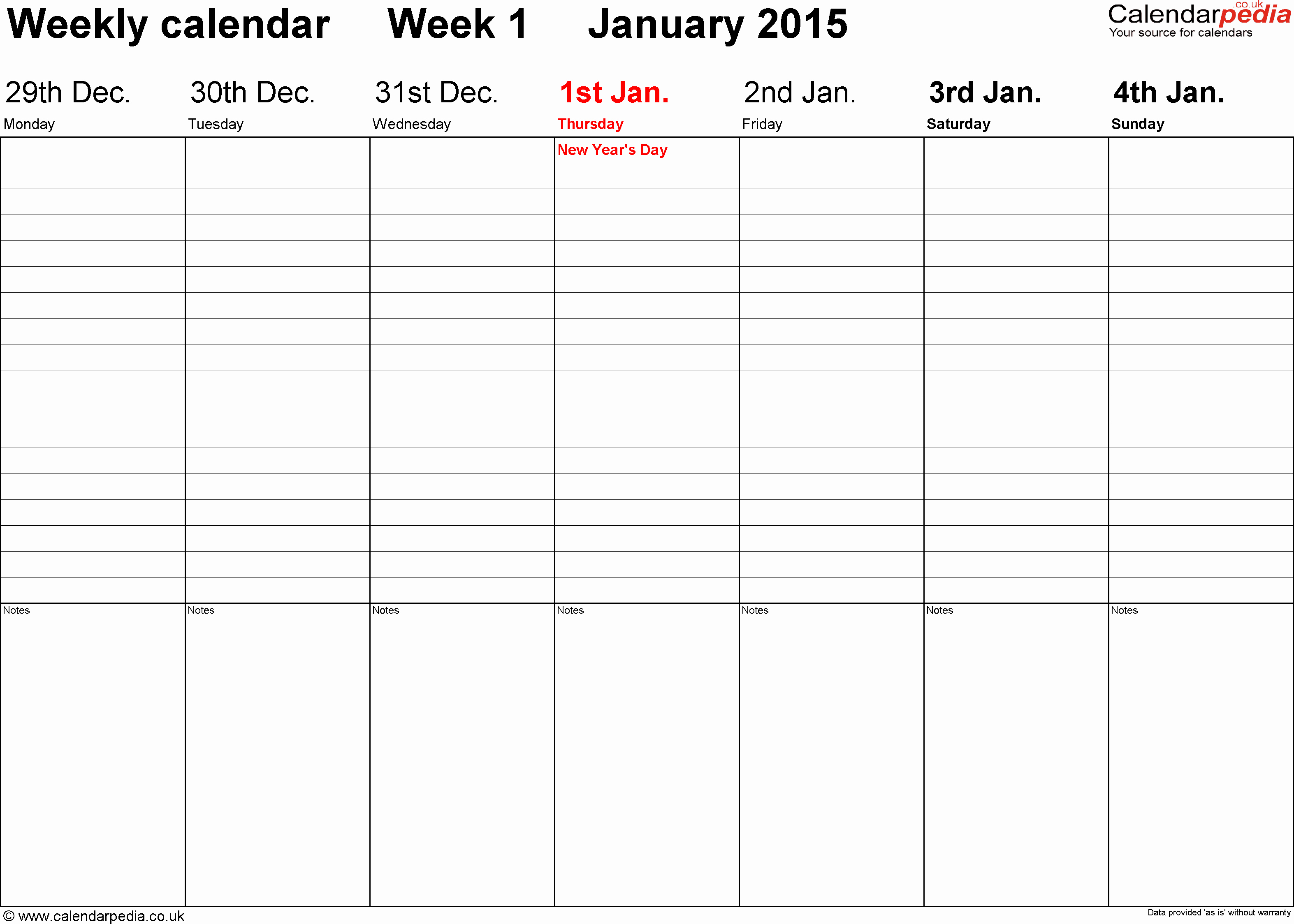 Calendar One Day Per Page Best Of Weekly Calendar 2015 Uk Free Printable Templates for Word